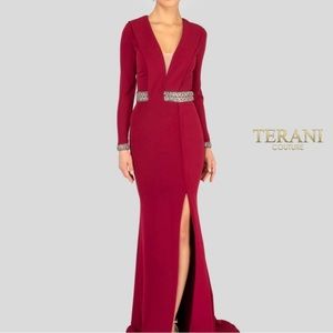Terani size 14 red evening dress